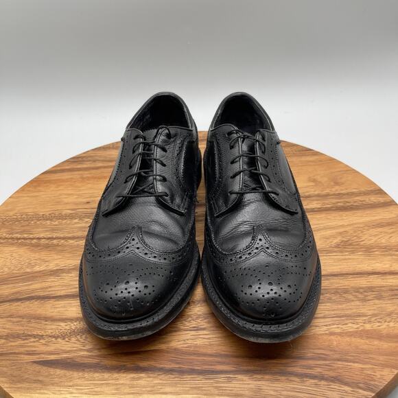VTG Stafford Imperial Oxfords Mens 9 D Black Leather Wingtip Formal Dress Shoes main image 8